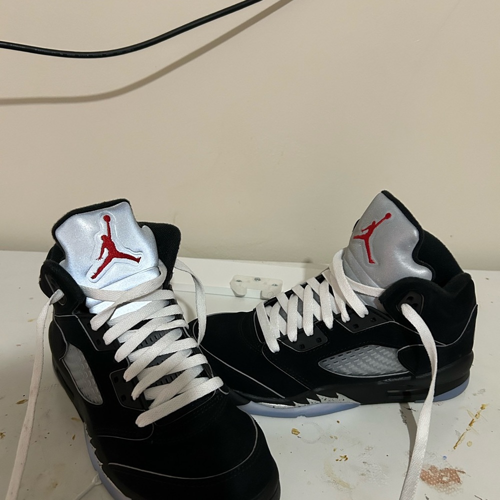 Jordan Black and White Sneakers with Red Accents